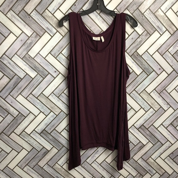 LOGO Layers Burgundy Basic Tunic Tank Top